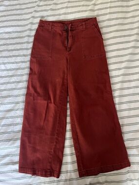 Wide Leg Rust Red Jeans